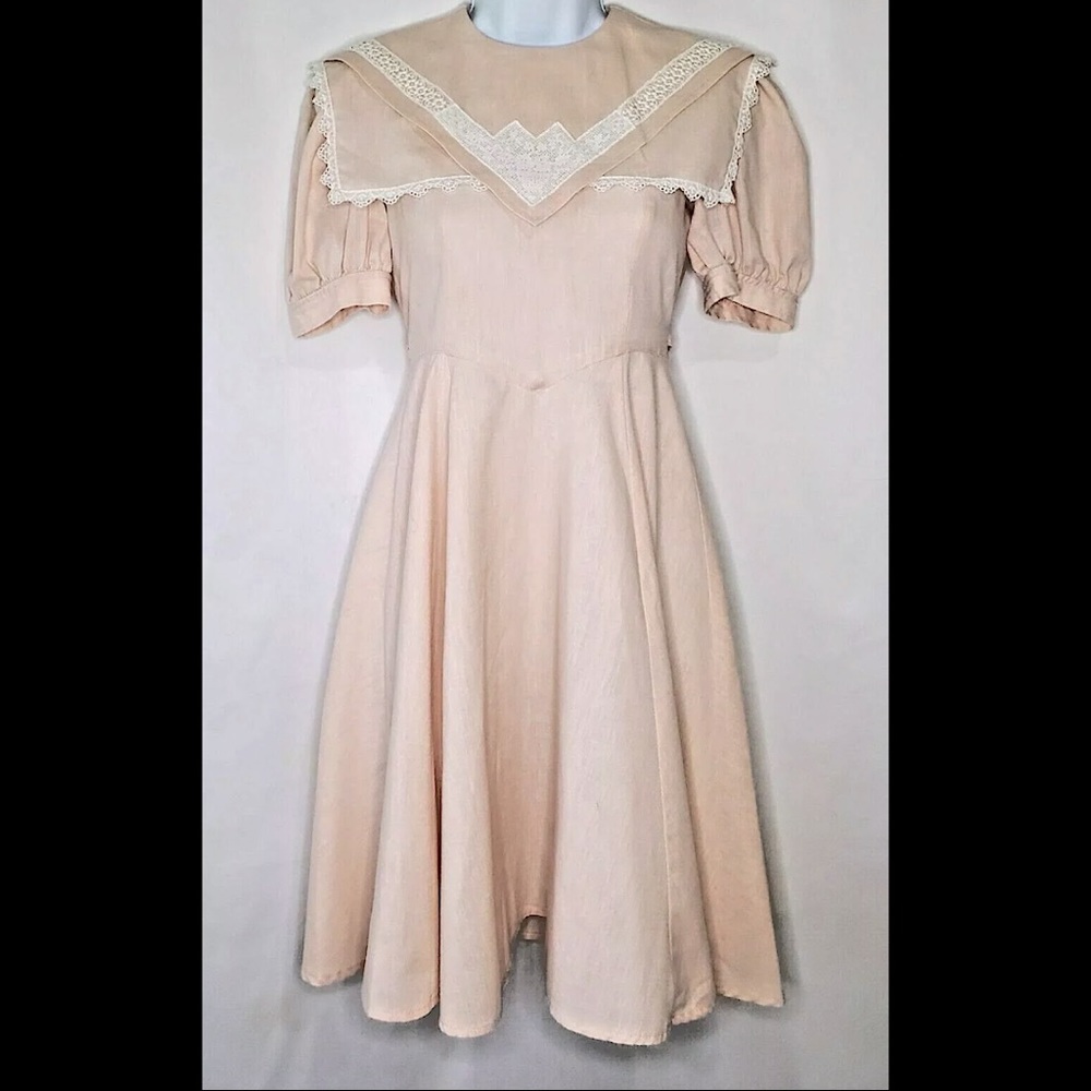 Jessica McClintock pink lace sailor dress